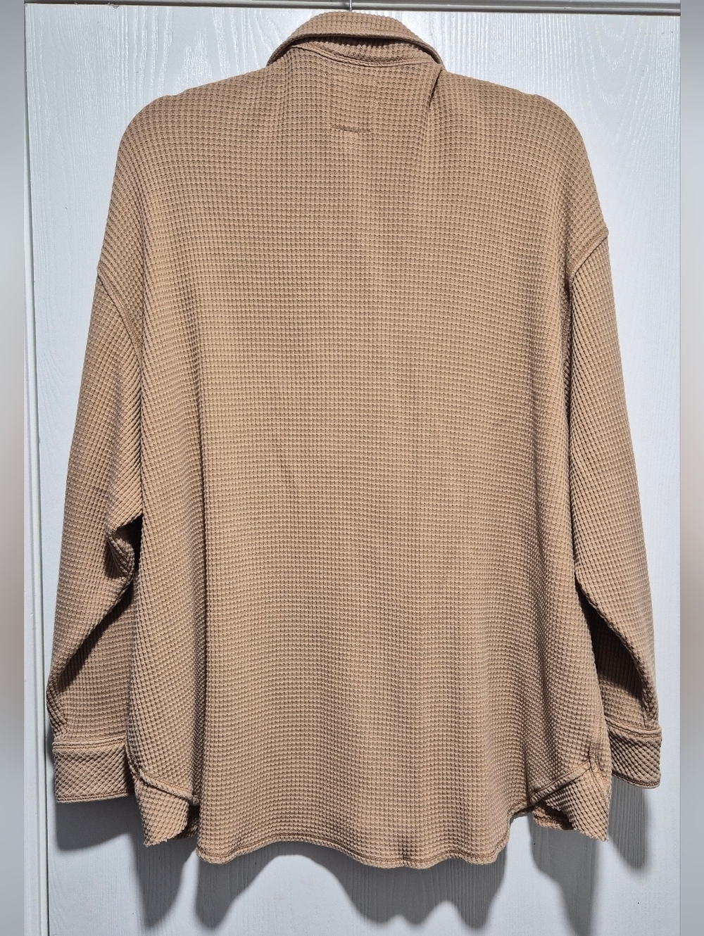 Aerie Lumber Jane Waffle Shirt In Cappuccino Size Large - Picture 8 of 11